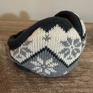 180s Women’s Park City Behind the Head Foldable Ear Warmers Snowflakes Gray